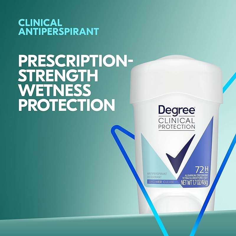 Degree Clinical Strength Antiperspirant Deodorant 96-Hour Sweat and Odor Protection Shower Clean Soft Solid 5x Types of Sweat 1.6 oz - Image 7