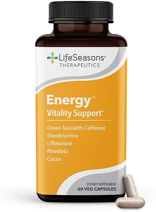 LifeSeasons Energy - Vitality Support - Energy Booster for Physical and Cognitive Strength - No Jitters - Increases Stamina - Contains Green Tea and L-Theanine - 60 Count (Pack of 1) - Image 1