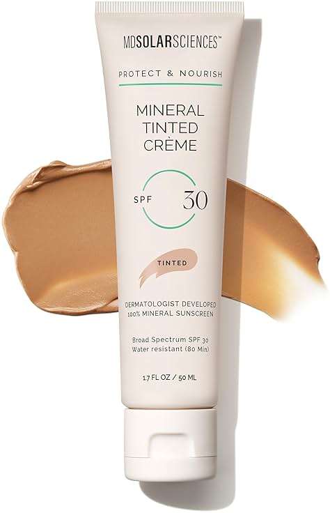 MDSolarSciences Mineral Tinted Crème Sunscreen SPF 30 | Water-Resistant Broad Spectrum UV Protection | Blendable Zinc Oxide Formula | Natural Matte Finish | 1.7 Fl Oz - Image 9