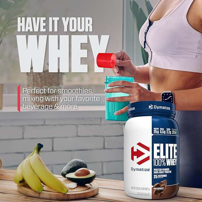 Dymatize Elite 100% Whey Protein Powder, Chocolate, 25g of Protein, 5.5g BCAAs, Less Than 140 Cal., Gluten Free, 3g Carb, 2g Sugar, 3g Fat (25 Servings) - Image 6