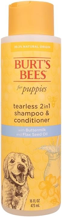 Burt's Bees for Pets Tear Free Puppy Shampoo and Conditioner - Tearless Dog Wash for Puppies, Pet Grooming Supplies, Gentle Dog Shampoo and Conditioner, Puppy Essentials for Easy Groom, 16 Fl Oz - Product Image