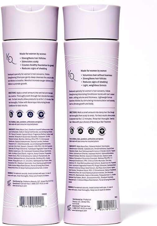 Keranique Volumizing Shampoo & Conditioner Set for Hair Repair, Growth & Thinning Hair Support – Keratin, Biotin, Menthol & Niacinamide, Lightweight Strengthening Formula - Keratin Amino Complex™ - Image 9