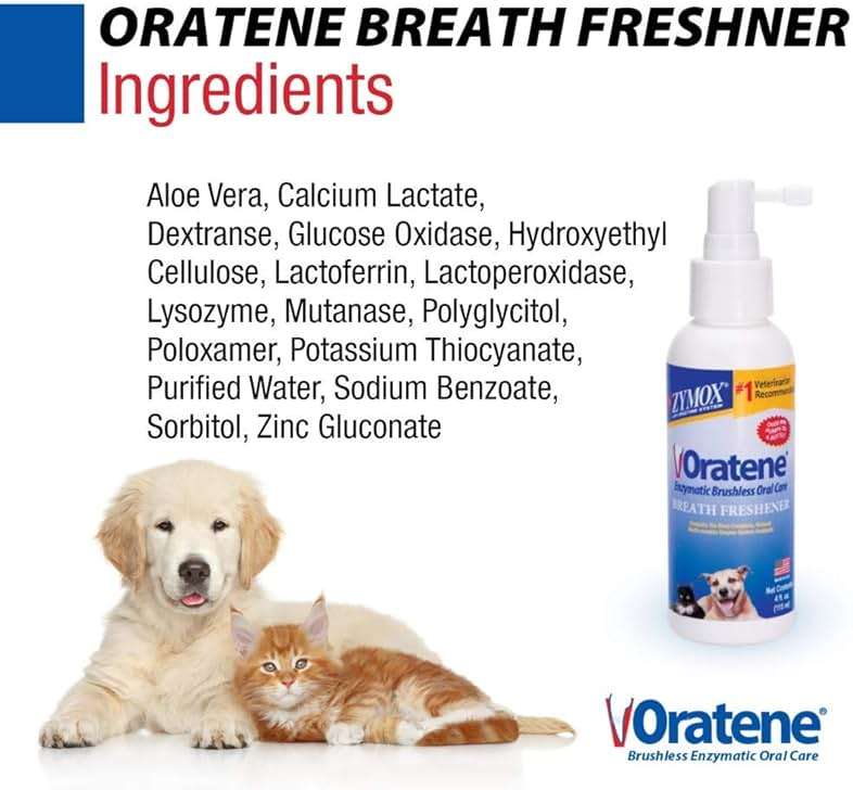 Zymox Oratene Brushless Oral Care Breath Freshener for Dogs and Cats, 4oz - Image 4