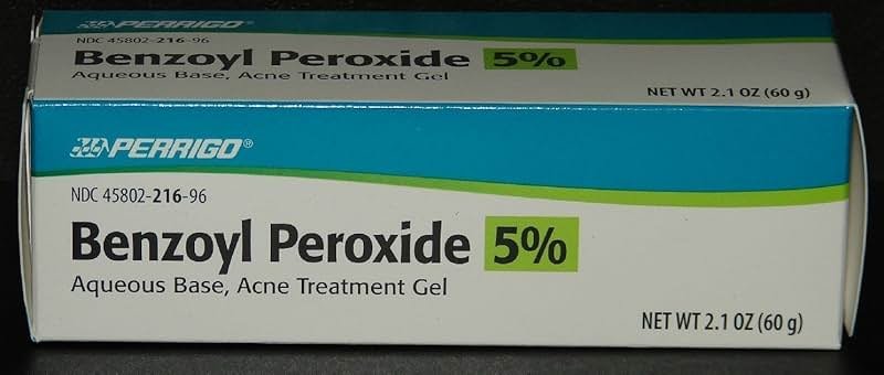 Perrigo 5 Percent Benzoyl Peroxide Acne Treatment Gel 60gm Tube - Product Image