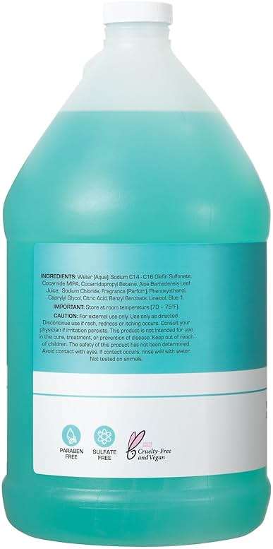 Ginger Lily Farms Club & Fitness Moisturizing Shampoo for All Hair Types, 100% Vegan & Cruelty-Free, Ocean Breeze Scent, 1 Gallon (128 fl oz) Refill - Image 3