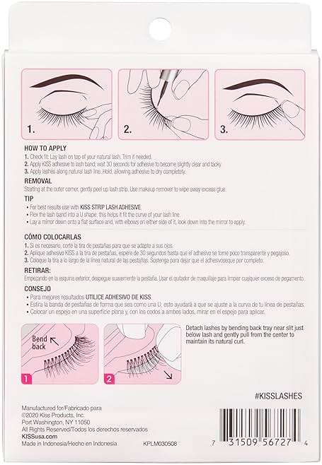 Kiss Looks So Natural, So Wispy False Eyelashes, 5 Pairs, 14mm, Reusable Thin Band Strip Lashes for Bouncy Volume & Curl, Lightweight, Easy-to-Apply Crisscross Pattern for Seamless Natural Look - Image 4
