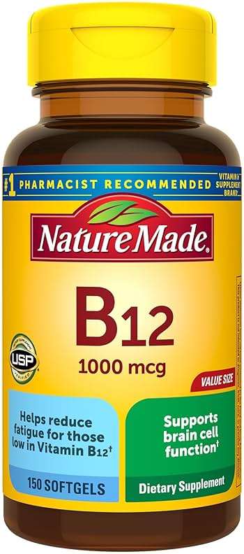Nature Made Vitamin B12 1000 mcg, Dietary Supplement for Energy Metabolism Support, 150 Softgels, 150 Day Supply - Image 1