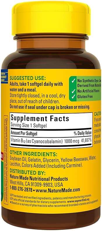Nature Made Vitamin B12 1000 mcg, Dietary Supplement for Energy Metabolism Support, 150 Softgels, 150 Day Supply - Image 8