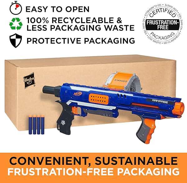 NERF Rampage N-Strike Elite Toy Blaster with 25 Dart Drum Slam Fire for Kids, Teens, & Adults (Amazon Exclusive) - Image 2