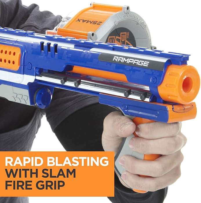 NERF Rampage N-Strike Elite Toy Blaster with 25 Dart Drum Slam Fire for Kids, Teens, & Adults (Amazon Exclusive) - Image 3