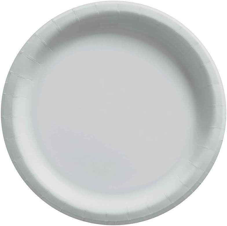 Silver Round Paper Plates - 6.75" (Pack Of 20) - Perfect For Parties, Celebrations & Picnics - Product Image