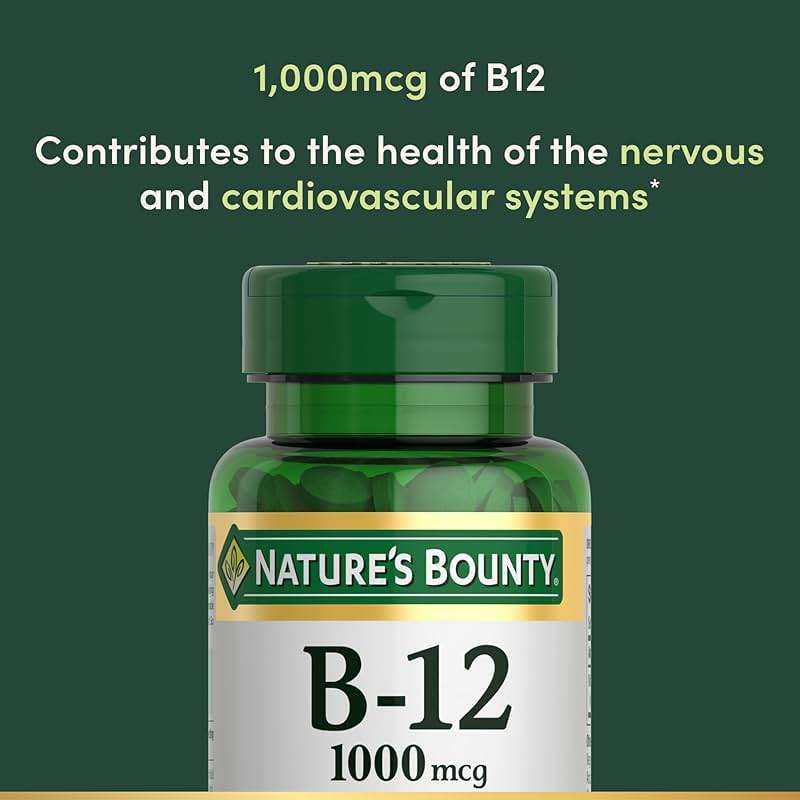 Nature's Bounty Vitamin B12 1000 mcg Supplements, Supports Energy Metabolism, 200 Ct - Image 3