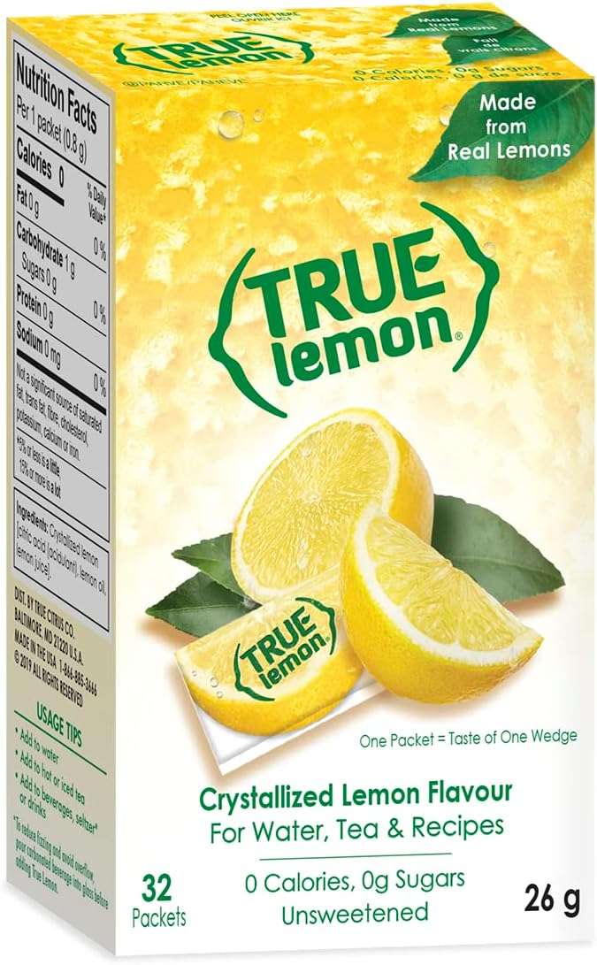 True Lemon - Crystallized Lemon For Water, Tea - Single-Serve Packets - Water Enhancer - 32-count - Image 1