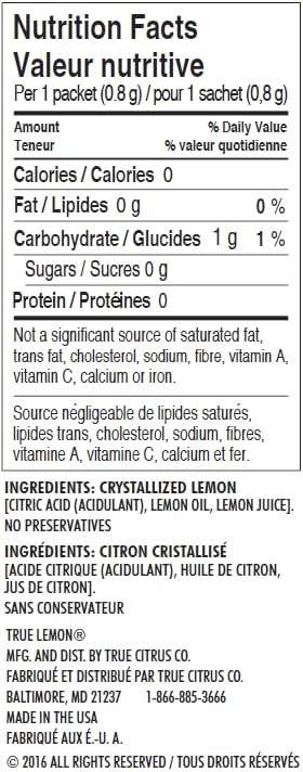 True Lemon - Crystallized Lemon For Water, Tea - Single-Serve Packets - Water Enhancer - 32-count - Image 7