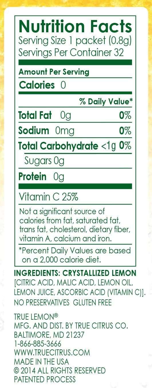 True Lemon - Crystallized Lemon For Water, Tea - Single-Serve Packets - Water Enhancer - 32-count - Image 8