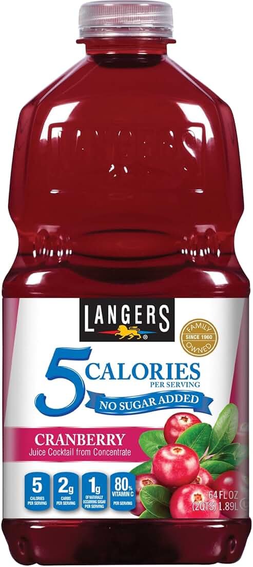 Langers 5 Juice Cocktail, Cranberry, 64 Fl Oz (Pack of 8) - Product Image