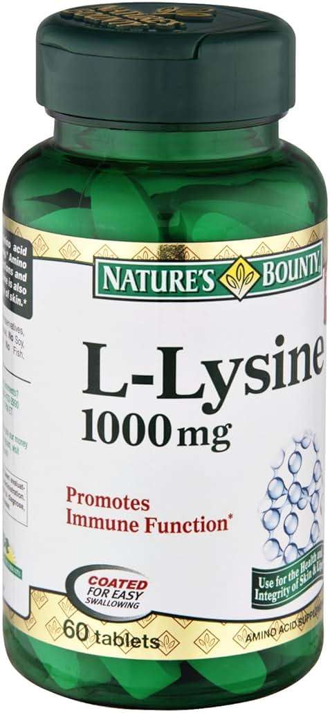 Nature's Bounty L-Lysine 1000 mg, 60 Tablets (Pack of 3) - Image 1