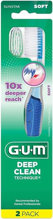 GUM Technique Deep Clean Toothbrush - Full Head - Soft Toothbrushes for Adults with Sensitive Gums - Extra Fine Bristles, 2 Count - Image 9