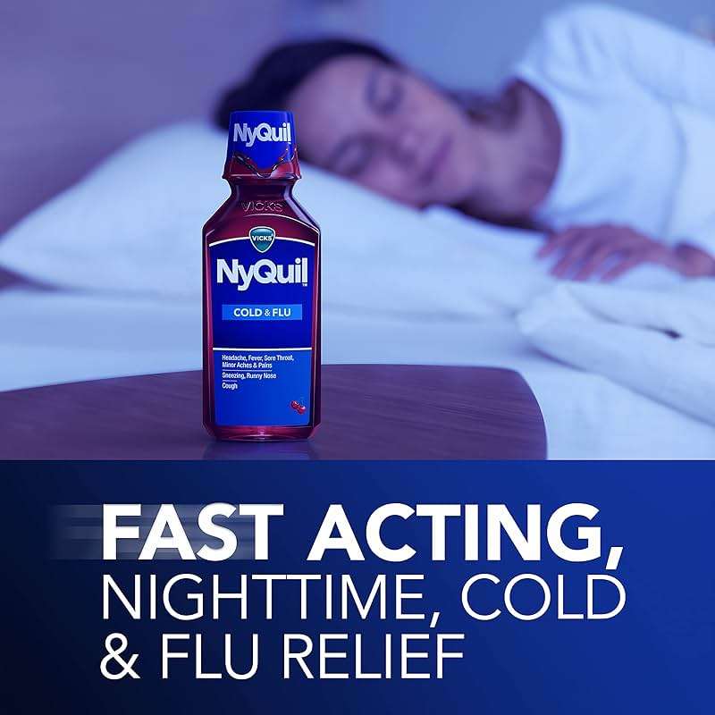 Vicks DayQuil & NyQuil SEVERE Cold & Flu Medicine, Relief for Headache, Fever, Sore Throat, Minor Aches & Pains, Nasal Congestion, Sinus Pressure, Stuffy Nose, and Cough, Co-Pack, 2 x 12 OZ - Image 5