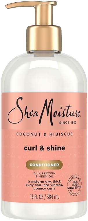 SheaMoisture Curl & Shine Conditioner Coconut & Hibiscus, for Thick, Curly Hair to Moisturize & Soften, 13 oz - Image 1