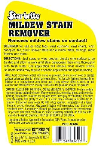STAR BRITE Professional-Grade Mildew & Mold Stain Remover + Cleaner - Instant Contact Stain Removal, Ideal for Marine & Outdoor Upholstery - Image 2
