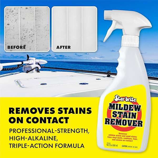 STAR BRITE Professional-Grade Mildew & Mold Stain Remover + Cleaner - Instant Contact Stain Removal, Ideal for Marine & Outdoor Upholstery - Image 3