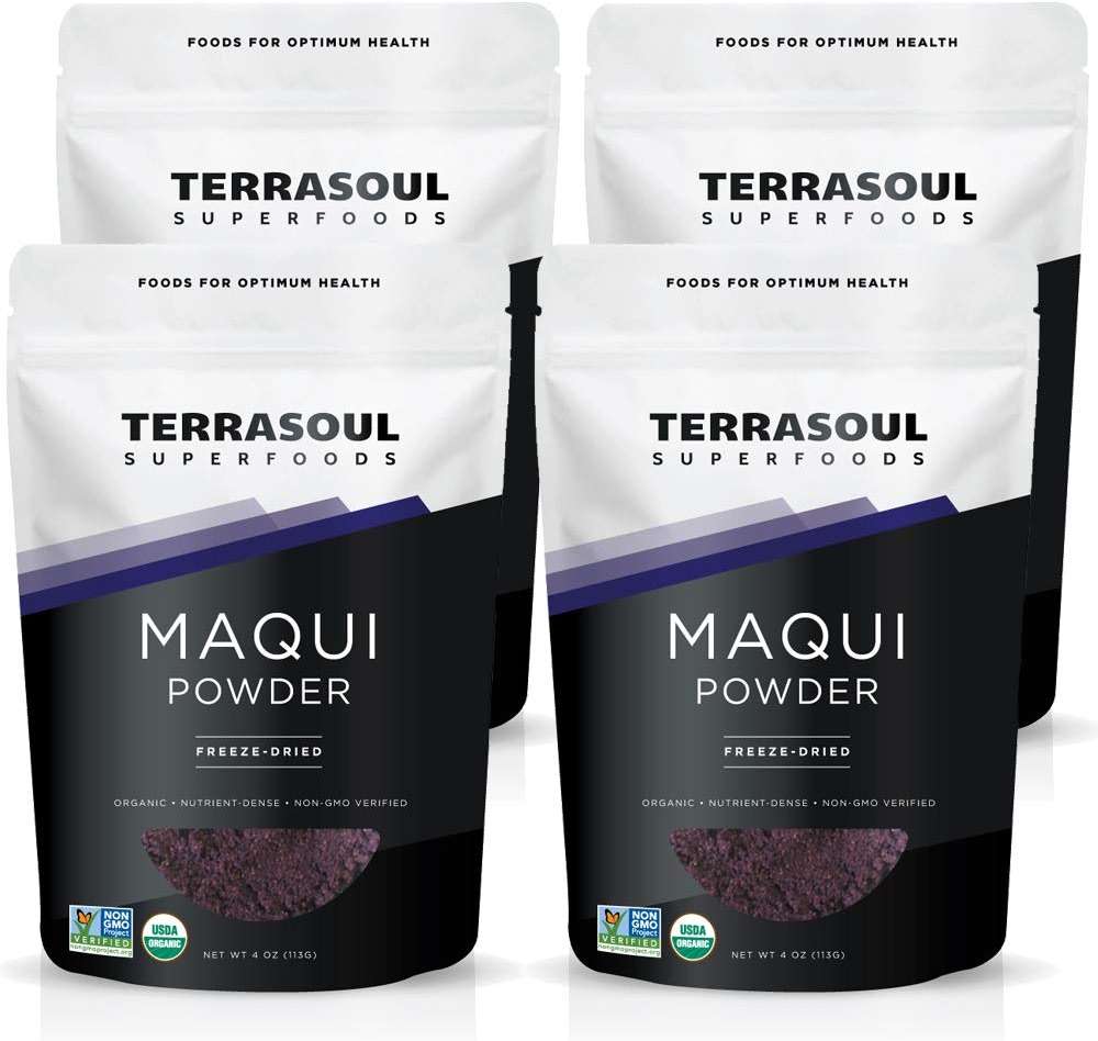 Terrasoul Superfoods Organic Maqui Berry Powder, 1 Lb (Pack of 4), Freeze-Dried, Antioxidant-Rich Superfood for Smoothies, Desserts, and Immune Support - Image 1