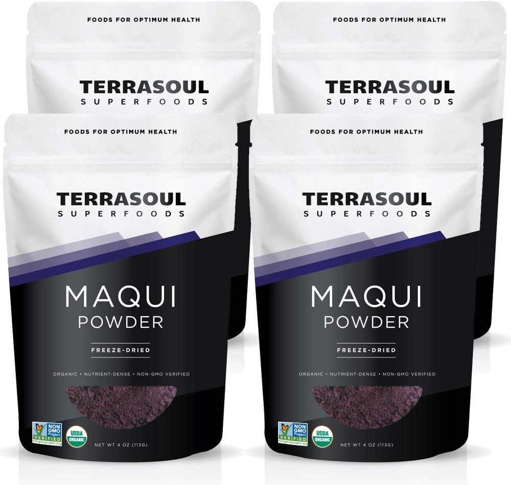 Terrasoul Superfoods Organic Maqui Berry Powder, 1 Lb (Pack of 4), Freeze-Dried, Antioxidant-Rich Superfood for Smoothies, Desserts, and Immune Support - Product Image