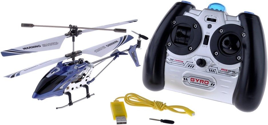 Syma S107G 3 Channel RC Helicopter with Gyro, Blue - Product Image
