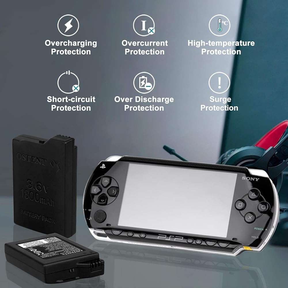 OSTENT 1800mAh 3.6V Lithium Ion Li-ion Polymer Rechargeable Battery Pack Replacement for Sony PSP 1000 Console PSP-110 Video Games - Image 7