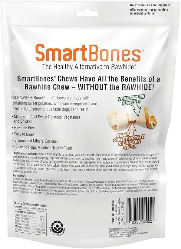 SmartBones Mini Chews With Real Sweet Potato, Rawhide-Free Chews For Dogs, 24 Count - Image 3