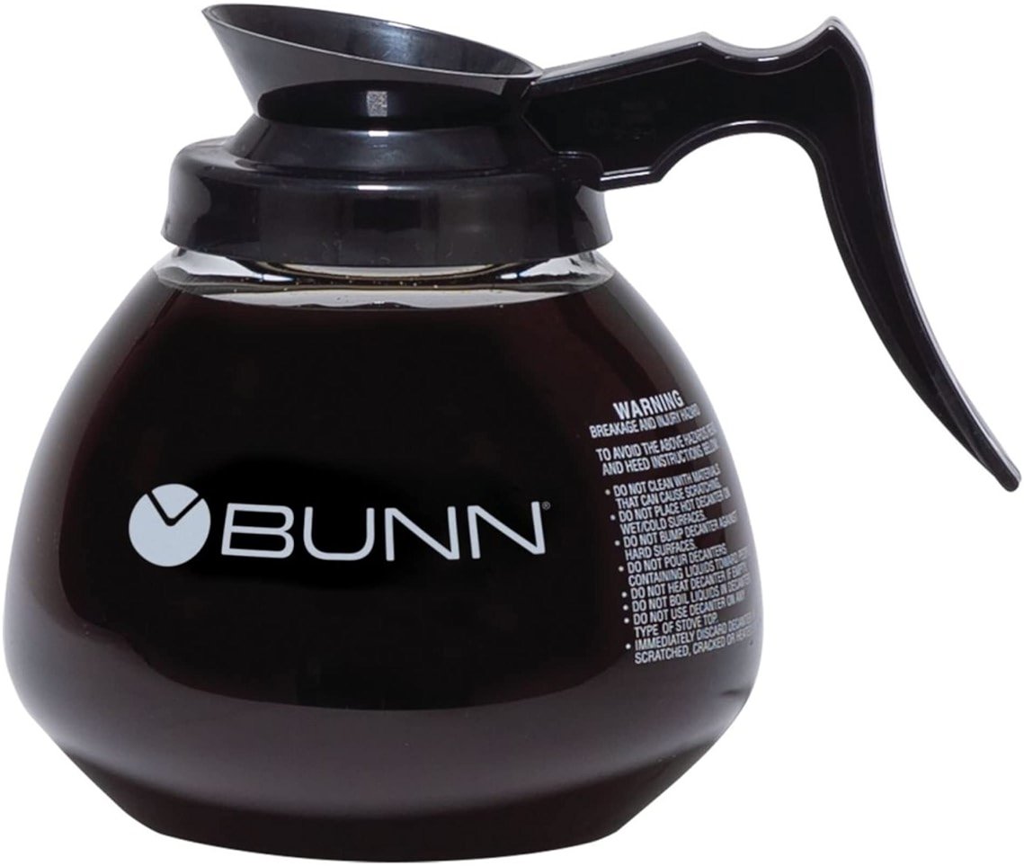BUNN Coffee Pot Decanter/Carafe Black Regular - New Glass Design Shape - Ergonomic Handle - 12 Cup Capacity - - Product Image