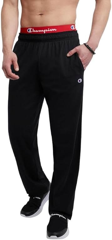 Champion Men's Open-Bottom Lounge Pants, Standard Fit, Lightweight 100% Cotton, Available in Regular and Big & Tall - Product Image
