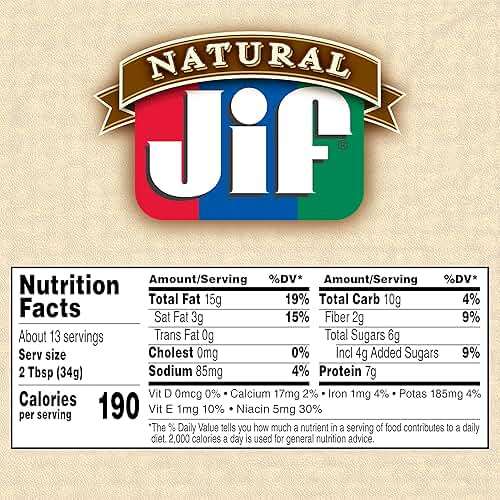 Jif Natural Creamy Peanut Butter Spread and Honey – Contains 80% Peanuts, 16 Ounces - Image 7