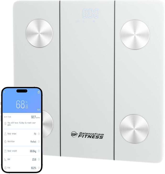 Signature Fitness High Accuracy Plus Digital Bathroom Scale with Backlight LCD and Step-On Technology, Silver - Image 1