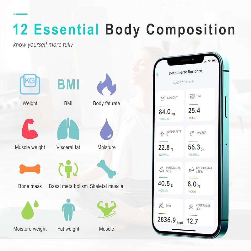 Signature Fitness High Accuracy Plus Digital Bathroom Scale with Backlight LCD and Step-On Technology, Silver - Image 2