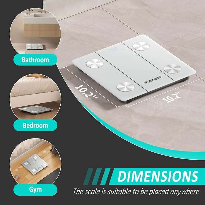 Signature Fitness High Accuracy Plus Digital Bathroom Scale with Backlight LCD and Step-On Technology, Silver - Image 3