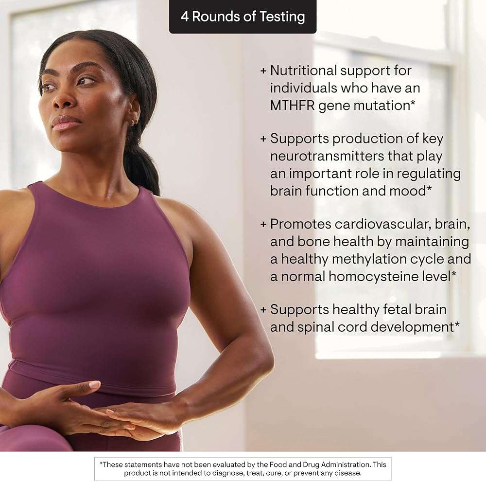 THORNE - 5-MTHF - Methylfolate (Active B9 Folate) Supplement - Supports Cardiovascular Health, Fetal Development, Nerve Health, Methylation & Homocysteine Levels* - 60 Servings - 5-MTHF 1mg - Image 5