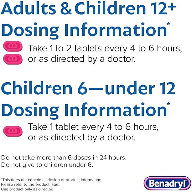 Benadryl Ultratabs Allergy Medicine, 25 mg Diphenhydramine HCl Antihistamine Tablets For Cold & Allergy Relief of Symptoms Like Sneezing, Runny Nose, Itchy Eyes & Throat, Hay Fever, 100 Count Tablets - Image 6