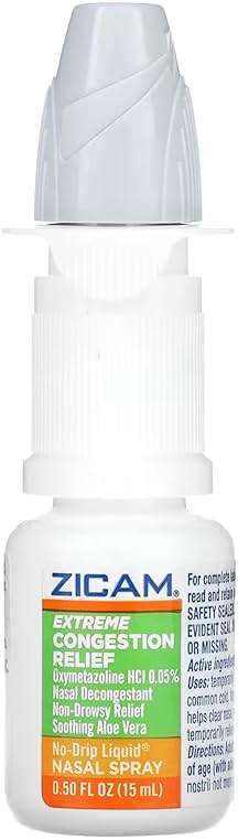 Zicam Extreme Congestion Relief Nasal Spray, 12 Hour Relief, No-Drip Liquid with Soothing Aloe Vera - 0.50 fl oz (Pack of 4) - Image 8