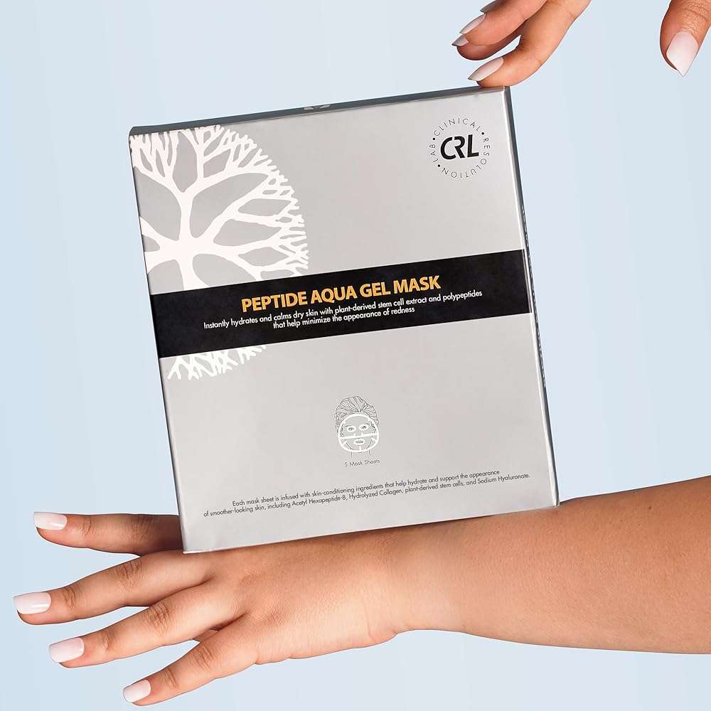 Clinical Resolution CRL Peptide Aqua Gel Mask 5 Pack Instant Hydration, Soothing & Cooling, Helps Comfort Skin After Professional Treatments, for a Refreshed, Healthy-Looking Complexion | Instant Hydration, Soothing & Cooling, Helps Comfort Skin After Professional Treatments - Image 2