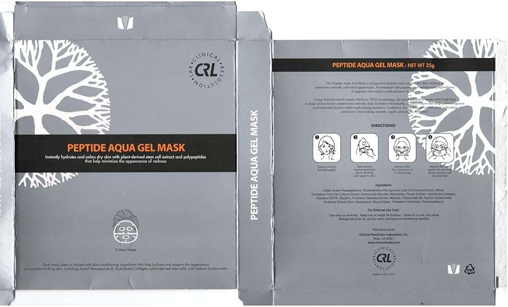 Clinical Resolution CRL Peptide Aqua Gel Mask 5 Pack Instant Hydration, Soothing & Cooling, Helps Comfort Skin After Professional Treatments, for a Refreshed, Healthy-Looking Complexion | Instant Hydration, Soothing & Cooling, Helps Comfort Skin After Professional Treatments - Image 9