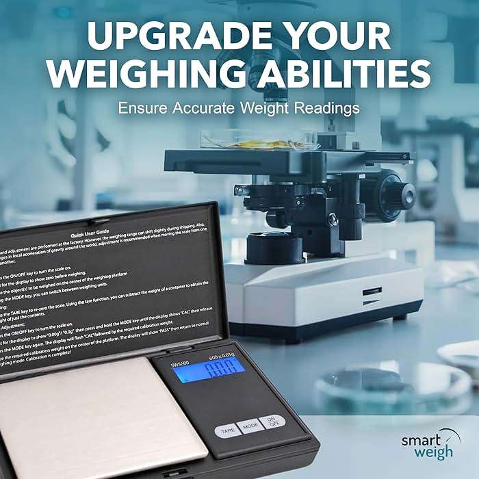 Smart Weigh SWS600 Elite 600g x 0.1g Digital Gram Scale, Pocket Sized Jewelry, Nutrition Kitchen, and School Scale, Slim Design, Black - Image 8
