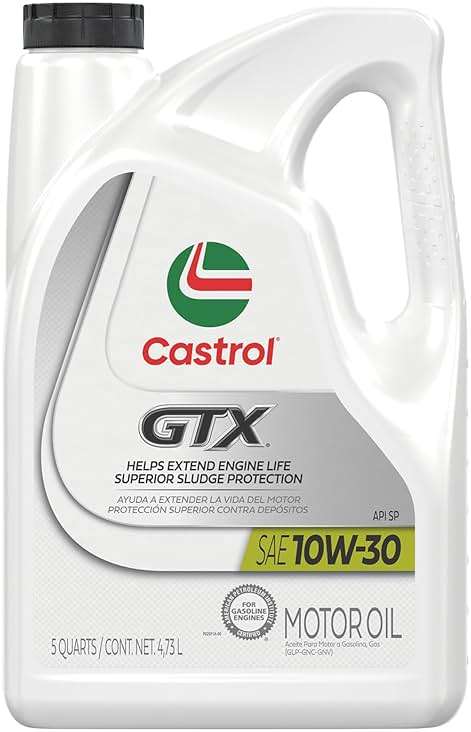 Castrol GTX 10W-30 Conventional Motor Oil, 5 Quarts - Image 1