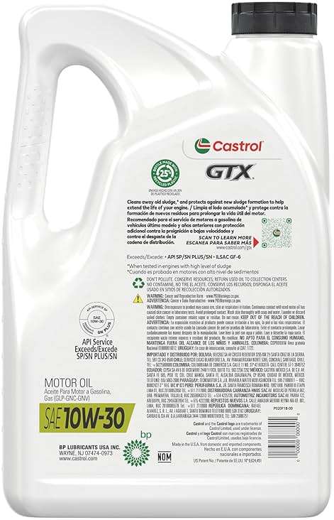 Castrol GTX 10W-30 Conventional Motor Oil, 5 Quarts - Image 3