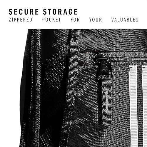 adidas Alliance Sackpack – Drawstring Backpack for Sports, Small Gym Bag, Black/2, OSFA - Image 4