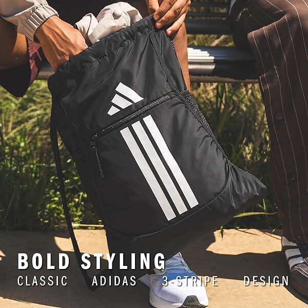 adidas Alliance Sackpack – Drawstring Backpack for Sports, Small Gym Bag, Black/2, OSFA - Image 7