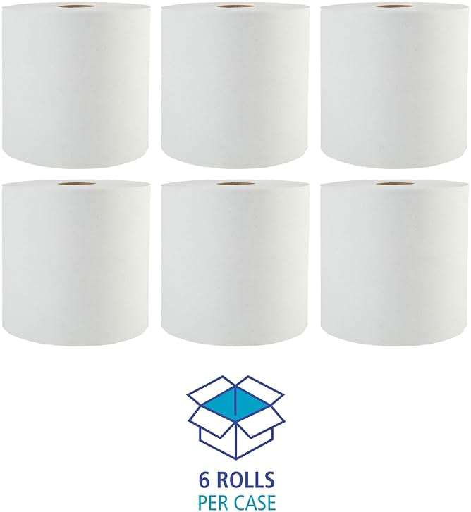 Boardwalk BWK17GREEN Boardwalk Green Universal Roll Towels, Natural White, 8" x 800ft (Case of 6 Rolls) - Image 3