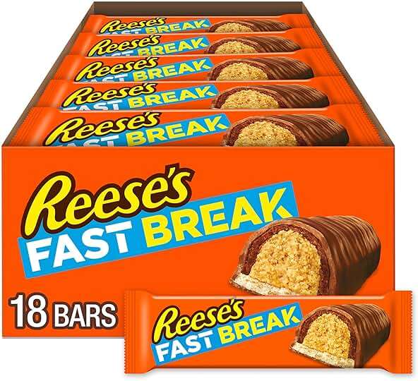 REESE'S FAST BREAK Peanut Butter Nougat Candy Bars, 1.8 oz (Pack of 18) - Image 1