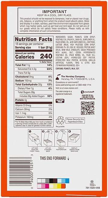 REESE'S FAST BREAK Peanut Butter Nougat Candy Bars, 1.8 oz (Pack of 18) - Image 2